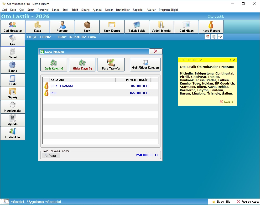 oto lastik �n muhasebe program�